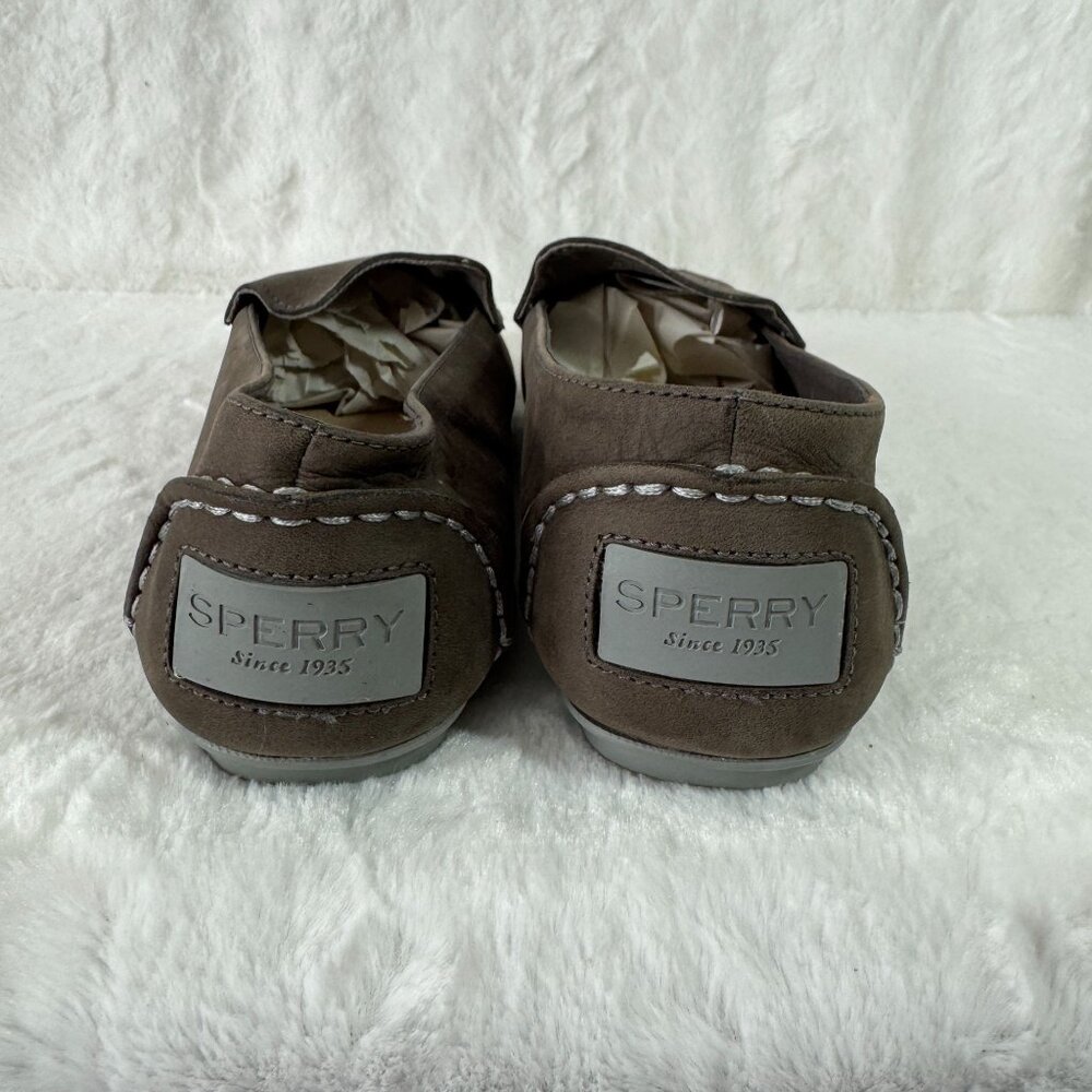 Sperry Brown Suede Leather Loafers Top-Sider Bay View Driver leather moccasins - Picture 6 of 7
